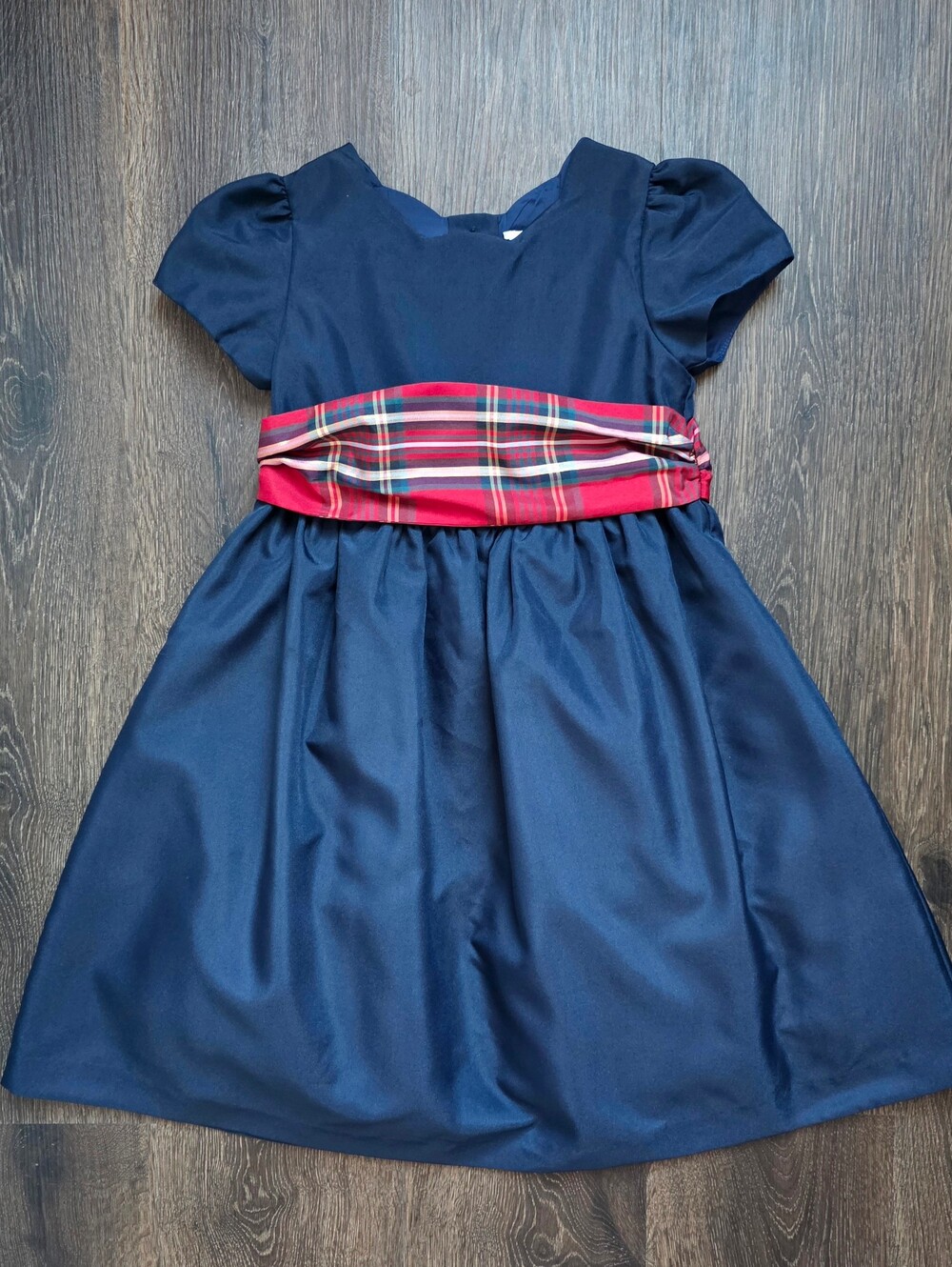 Charter Club Christmas navy red plaid holiday dress